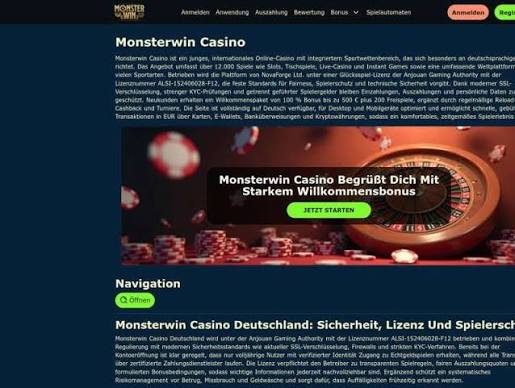 MonsterWin Casino-Testbericht MonsterWin Casino-Testbericht